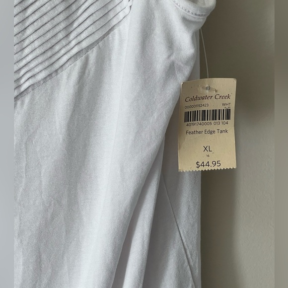 Coldwater Creek Size 16 🆕 white feather edge sleeveless tank top - Picture 4 of 7